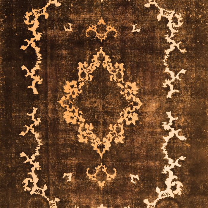 Serging Thickness of Machine Washable Persian Orange Bohemian Area Rugs, wshtr3151org