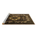 Sideview of Machine Washable Persian Brown Bohemian Rug, wshtr3151brn