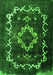 Serging Thickness of Machine Washable Persian Green Bohemian Area Rugs, wshtr3151grn