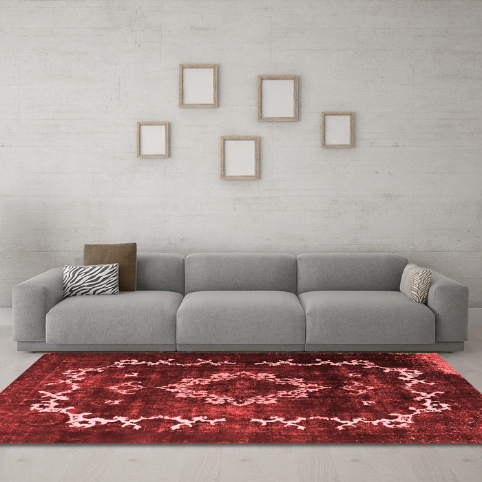 Bohemian Red Washable Rugs