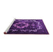 Sideview of Machine Washable Persian Purple Bohemian Area Rugs, wshtr3151pur