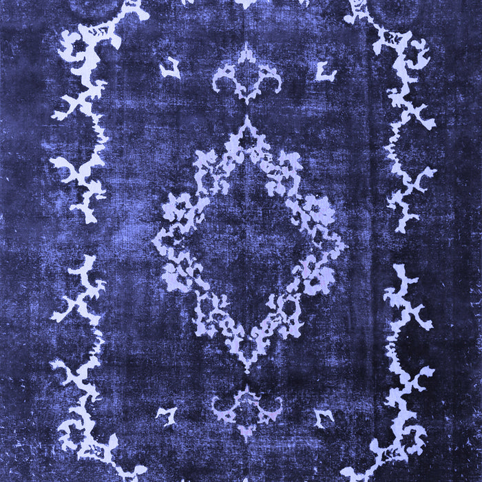 Machine Washable Persian Blue Bohemian Rug, wshtr3151blu