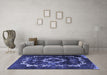 Machine Washable Persian Blue Bohemian Rug in a Living Room, wshtr3151blu