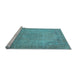 Sideview of Machine Washable Persian Light Blue Traditional Rug, wshtr3152lblu