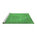 Sideview of Machine Washable Persian Emerald Green Traditional Area Rugs, wshtr3152emgrn