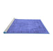 Sideview of Machine Washable Persian Blue Traditional Rug, wshtr3152blu