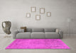 Machine Washable Persian Pink Traditional Rug in a Living Room, wshtr3152pnk