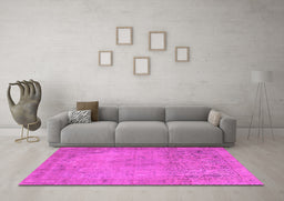 Machine Washable Persian Pink Traditional Rug in a Living Room, wshtr3152pnk