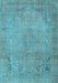 Machine Washable Persian Light Blue Traditional Rug, wshtr3152lblu