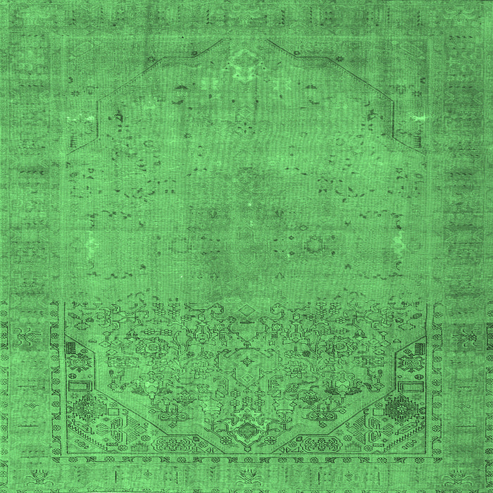 Square Persian Emerald Green Traditional Rug, tr3152emgrn