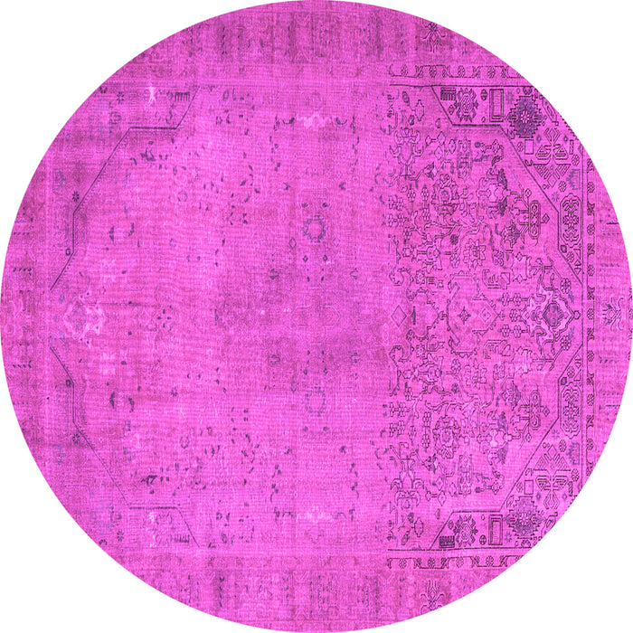 Round Persian Pink Traditional Rug, tr3152pnk