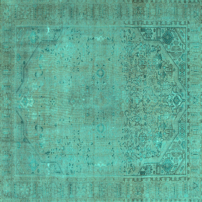Square Persian Turquoise Traditional Rug, tr3152turq