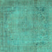 Square Persian Turquoise Traditional Rug, tr3152turq