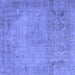 Square Persian Blue Traditional Rug, tr3152blu