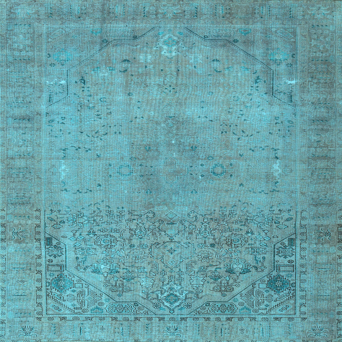 Square Machine Washable Persian Light Blue Traditional Rug, wshtr3152lblu