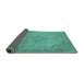 Sideview of Persian Turquoise Traditional Rug, tr3152turq