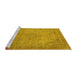 Sideview of Machine Washable Persian Yellow Traditional Rug, wshtr3152yw