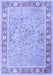 Machine Washable Persian Blue Traditional Rug, wshtr3153blu