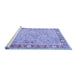 Sideview of Machine Washable Persian Blue Traditional Rug, wshtr3153blu