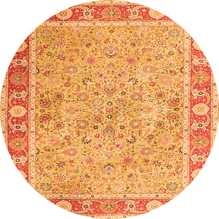 Machine Washable Persian Orange Traditional Area Rugs, wshtr3153org
