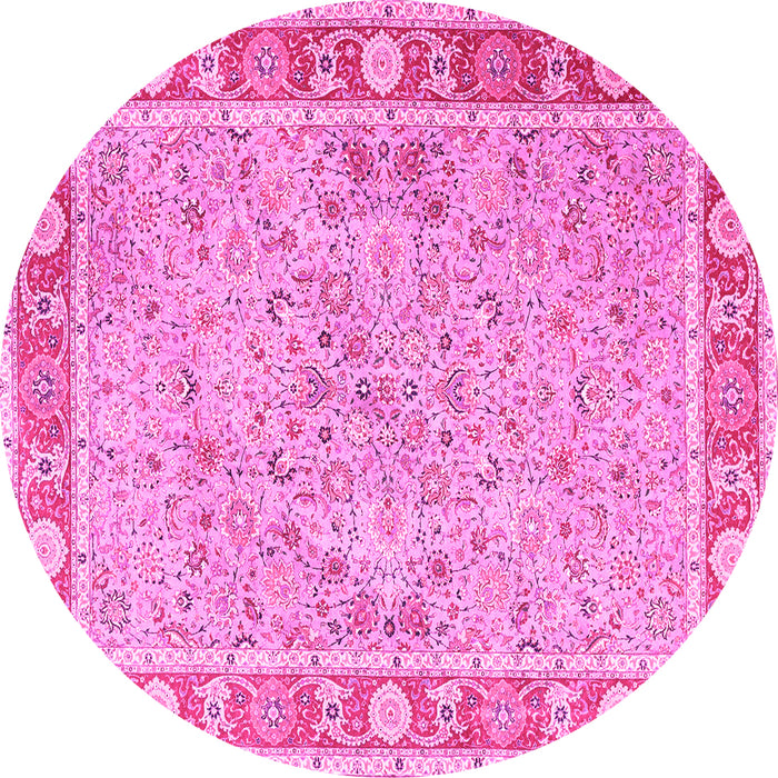 Round Persian Pink Traditional Rug, tr3153pnk