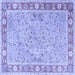 Square Persian Blue Traditional Rug, tr3153blu