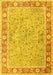 Machine Washable Persian Yellow Traditional Rug, wshtr3153yw