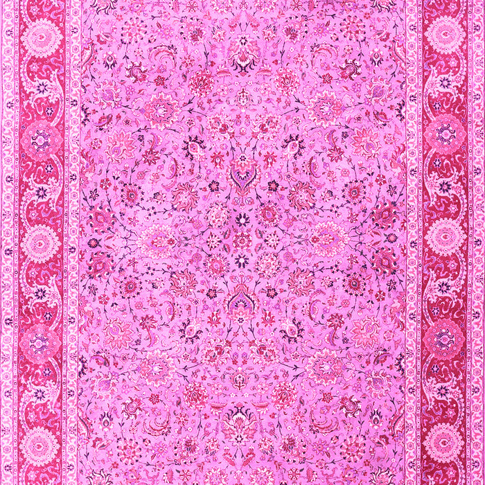 Machine Washable Persian Pink Traditional Rug, wshtr3153pnk