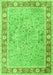 Serging Thickness of Machine Washable Persian Green Traditional Area Rugs, wshtr3153grn