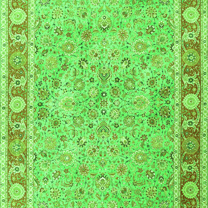 Serging Thickness of Machine Washable Persian Green Traditional Area Rugs, wshtr3153grn