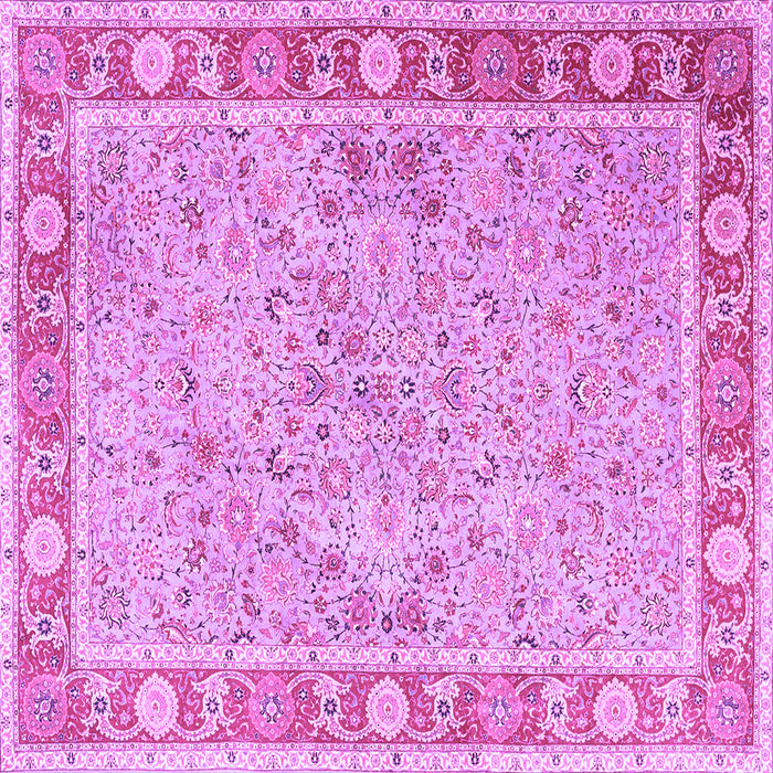 Square Machine Washable Persian Purple Traditional Area Rugs, wshtr3153pur