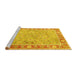 Sideview of Machine Washable Persian Yellow Traditional Rug, wshtr3153yw