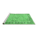 Sideview of Machine Washable Persian Emerald Green Traditional Area Rugs, wshtr3153emgrn