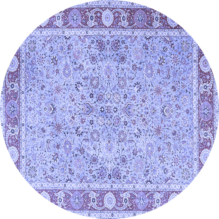 Round Persian Blue Traditional Rug, tr3153blu