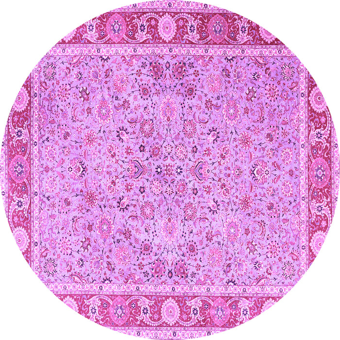 Round Persian Purple Traditional Rug, tr3153pur