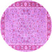 Round Persian Purple Traditional Rug, tr3153pur