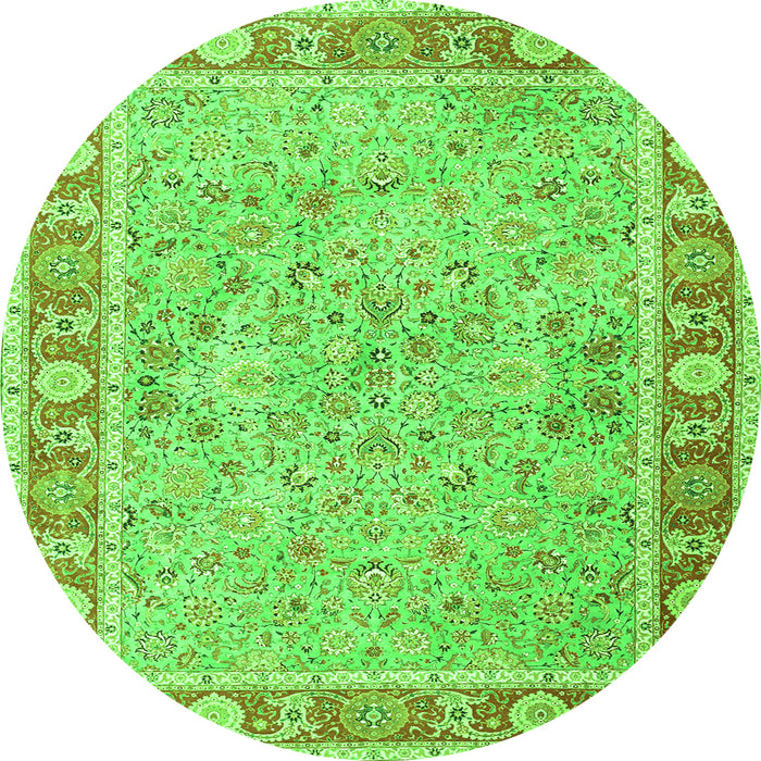 Machine Washable Persian Green Traditional Area Rugs, wshtr3153grn