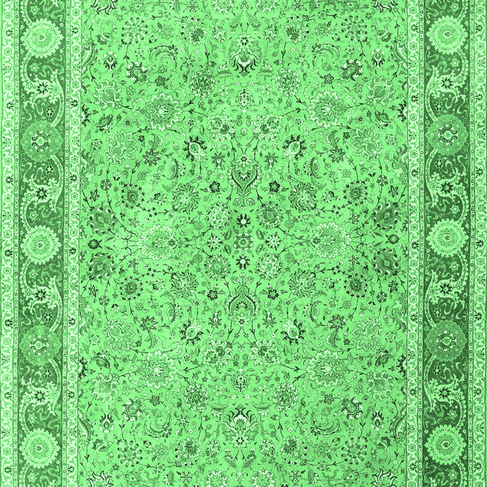 Machine Washable Persian Emerald Green Traditional Area Rugs, wshtr3153emgrn
