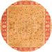 Square Persian Orange Traditional Rug, tr3153org