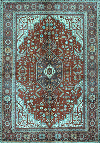 Medallion Light Blue Traditional Rug, tr3154lblu