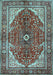 Medallion Light Blue Traditional Rug, tr3154lblu