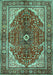 Medallion Turquoise Traditional Rug, tr3154turq