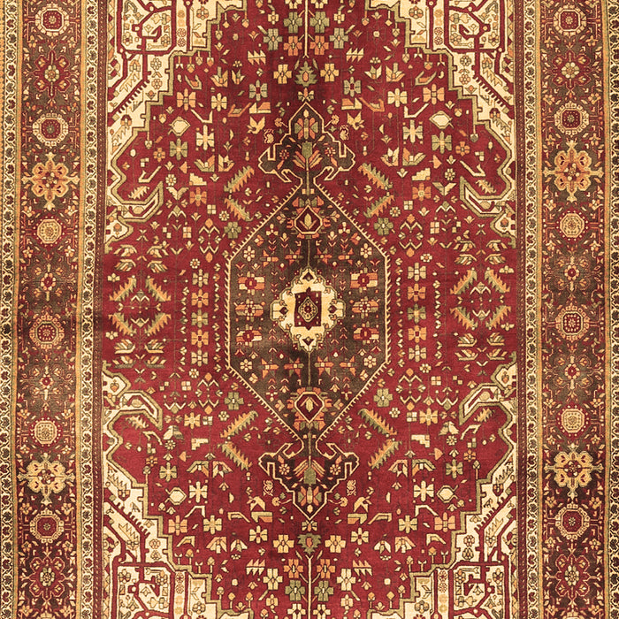 Machine Washable Medallion Brown Traditional Rug, wshtr3154brn