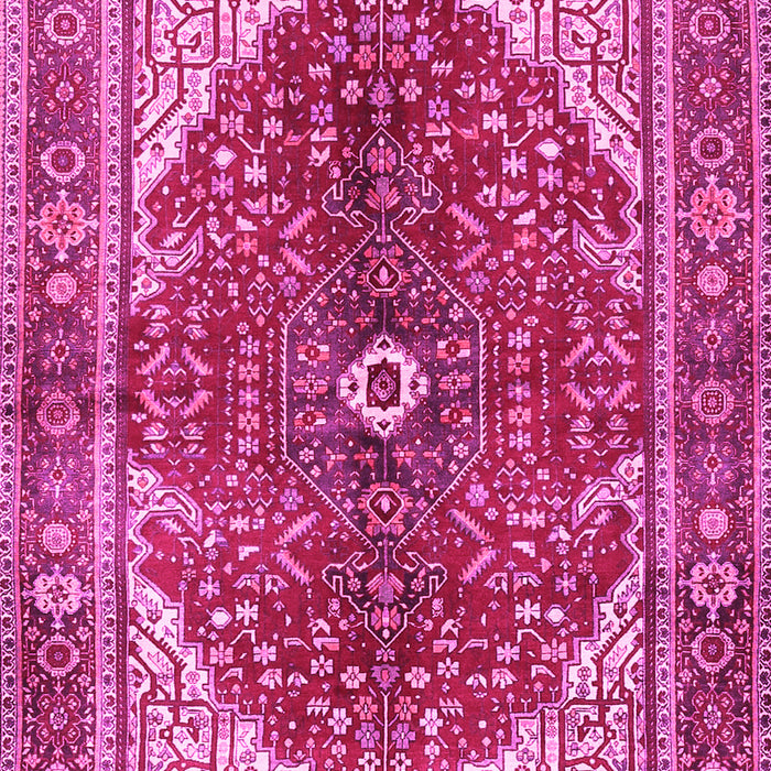 Machine Washable Medallion Pink Traditional Rug, wshtr3154pnk