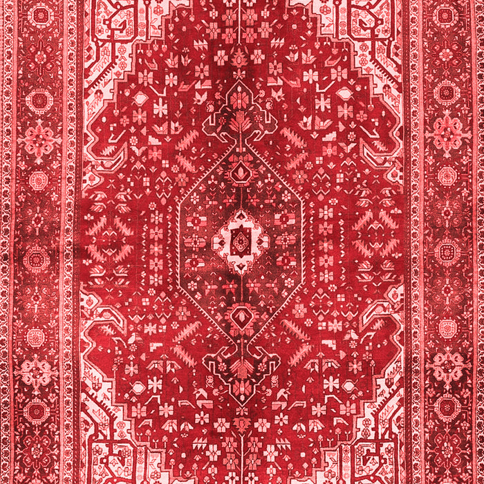 Machine Washable Medallion Red Traditional Rug, wshtr3154red