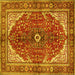 Square Medallion Yellow Traditional Rug, tr3154yw