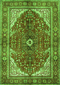 Medallion Green Traditional Rug, tr3154grn