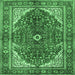 Square Medallion Emerald Green Traditional Rug, tr3154emgrn