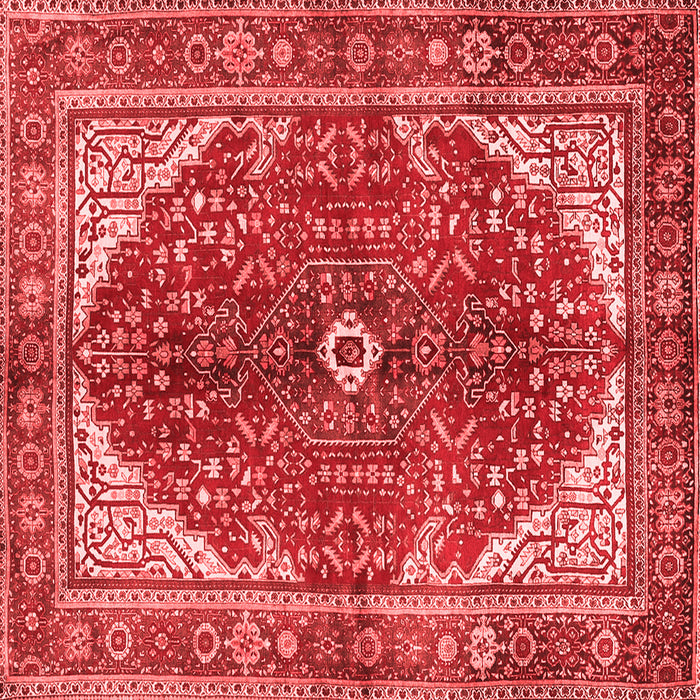 Machine Washable Medallion Red Traditional Rug, wshtr3154red