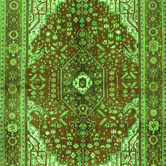 Serging Thickness of Machine Washable Medallion Green Traditional Area Rugs, wshtr3154grn